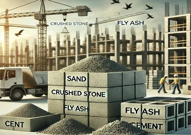 काँक्रीटच्या विटा कोणत्या साहित्यापासून बनवल्या जातात?